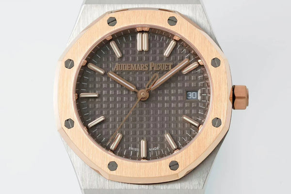Audemars Piguet Royal Oak 34mm Sliver Case Brown Dial Pink Gold Steel