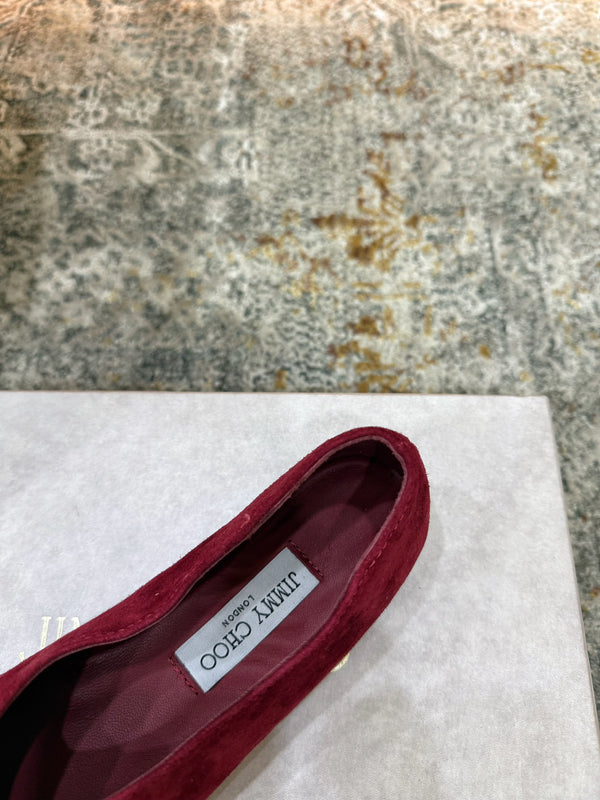JC 26s Margot Ballet Flat Burgundy Suede 996483