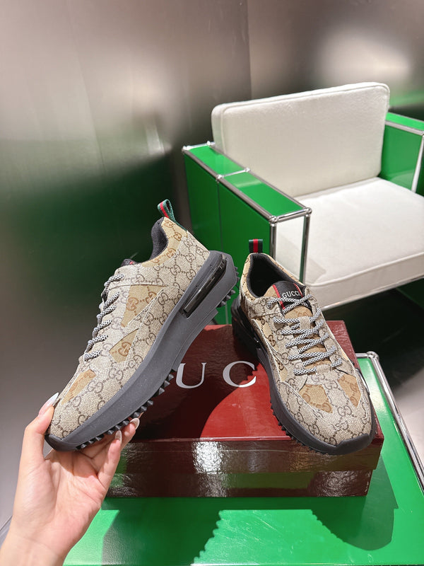 Gucci Rhyton Sneakers Dank Beige and Camel Supreme Canvas 507552