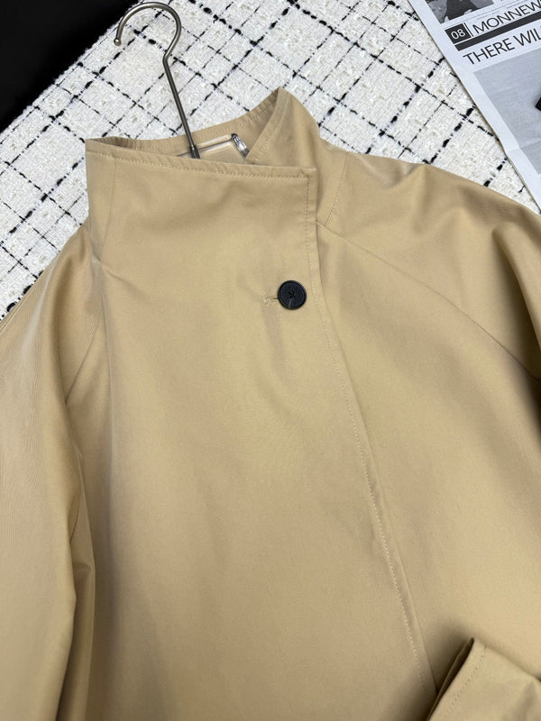 CD 26S Khaki Cotton Belted Stand Collar Coat 428135