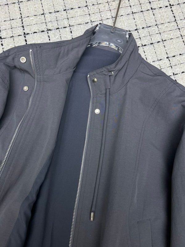 Prad 26S Charcoal Gray Re-Nylon Drawstring Windbreaker Jacket 428116