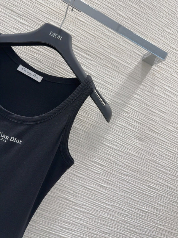 CD 25 Vest Dress Black Cotton Polyester