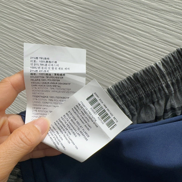 Miu SS26 Set Polo Shirt Pleated Skirt Navy Blue Polyester Cotton 351275