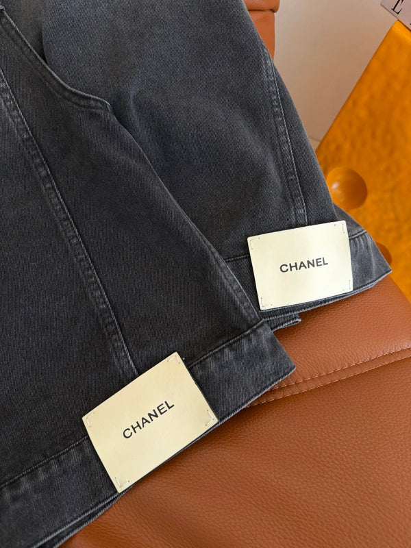 CC 26s Wide-Leg Jacket Black Denim 398131