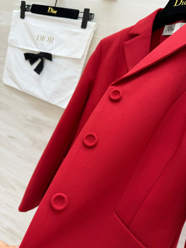 CD 30 Montaigne Bar Jacket Red Wool Silk 394149