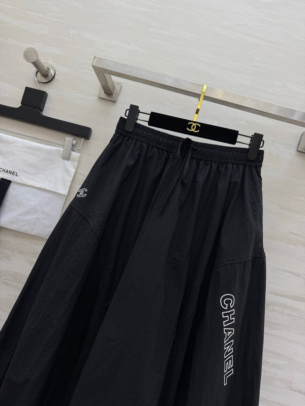 CC 26s Tulip Midi Skirt Black Linen 398836