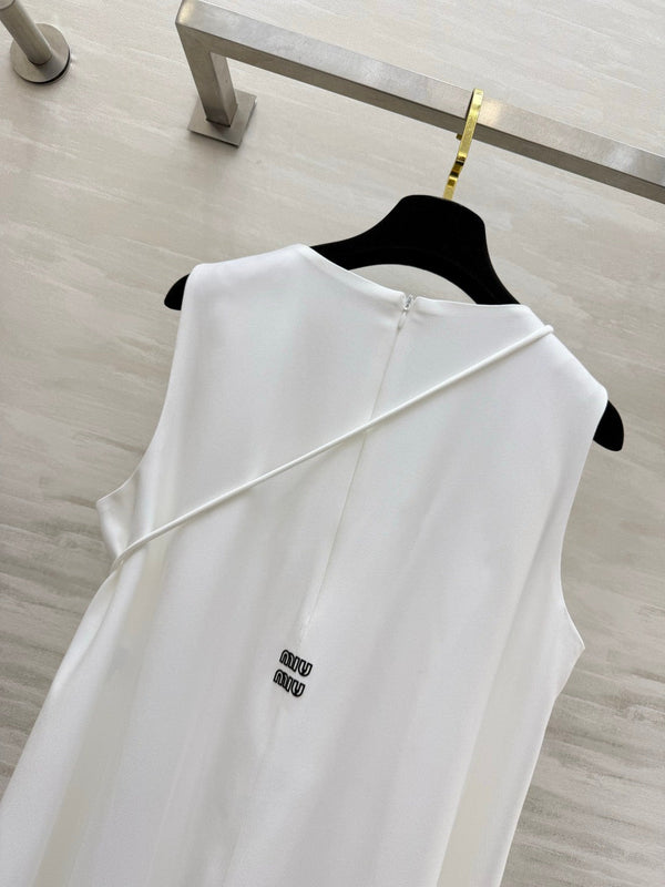 Miu 26s Sleeveless Dress White Denim 398804