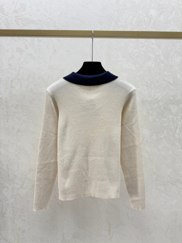 Dior 2025 Knitted Collared Long-sleeved Sweater Wool