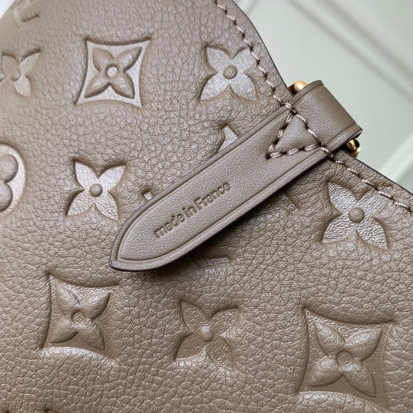 LV 2025 Louis Vuitton All In One MM Bag 40cm Gray Monogram Empreinte Leather 343619