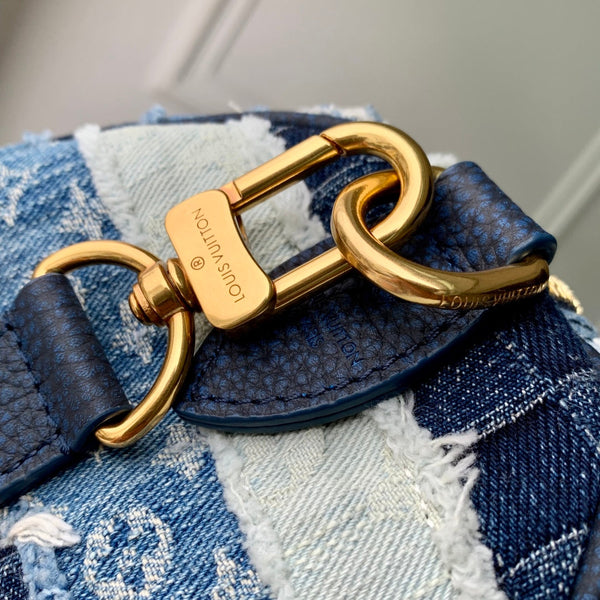 LV 2025 Speedy 25 Bandoulière Bag Blue Denim Cowhide 345308