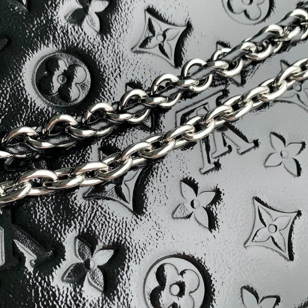 LV 2025 Trunkie Bag 27cm Black Silver Patent Leather 347372