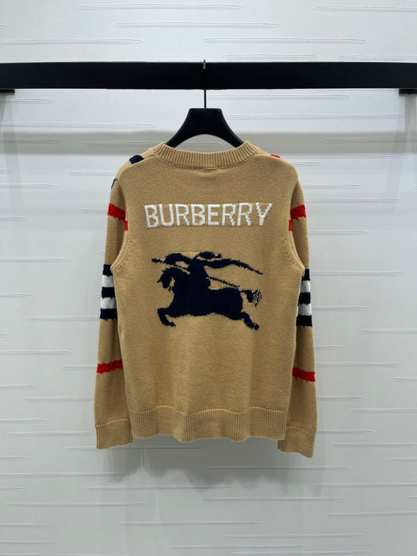 Burberry 25 Crew Neck Long-Sleeve Sweater Beige Wool Cashmere