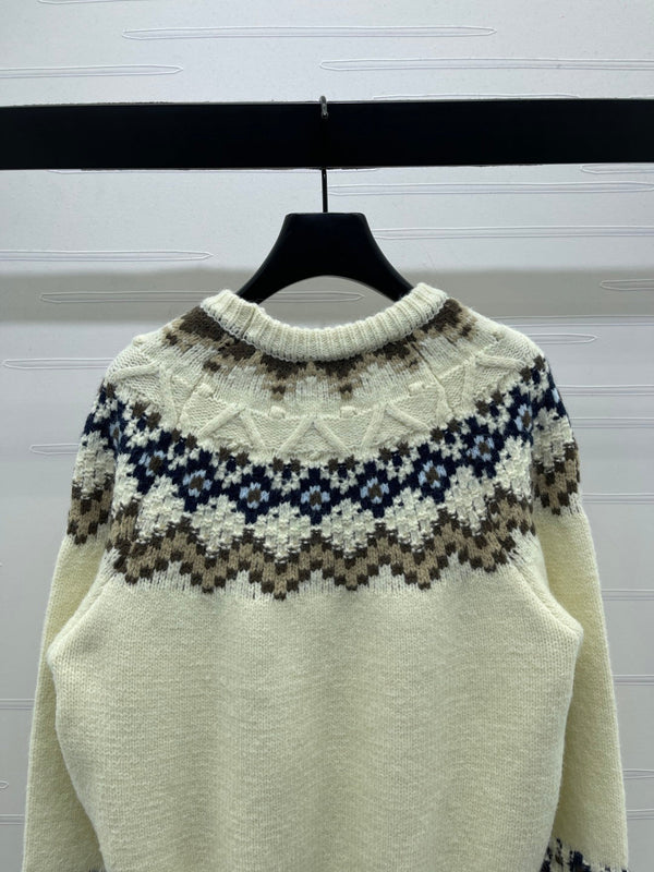 Chanel 2025 Sweater Cream Mix Colors Wool Nylon 319615