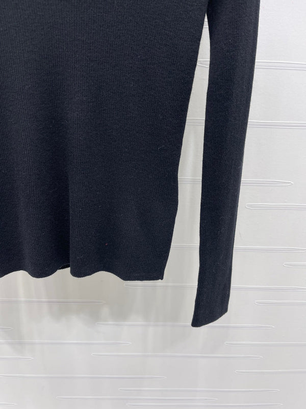 Prada Logo-Intarsia Wool Jumper Black Wool 351034