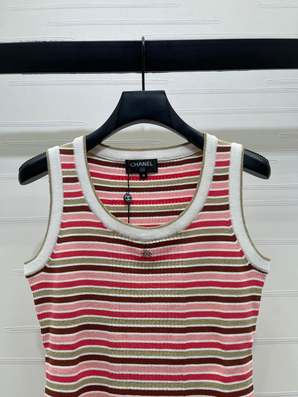 CC Sleeveless Striped Top Multicolor Tencel 351049
