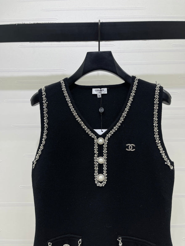 Chanel 2026 Vest Dress Black Wool Acrylic 136376