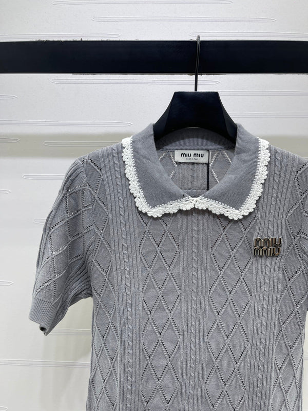 Miu 26s Short-Sleeved Shirt Cotton 397461