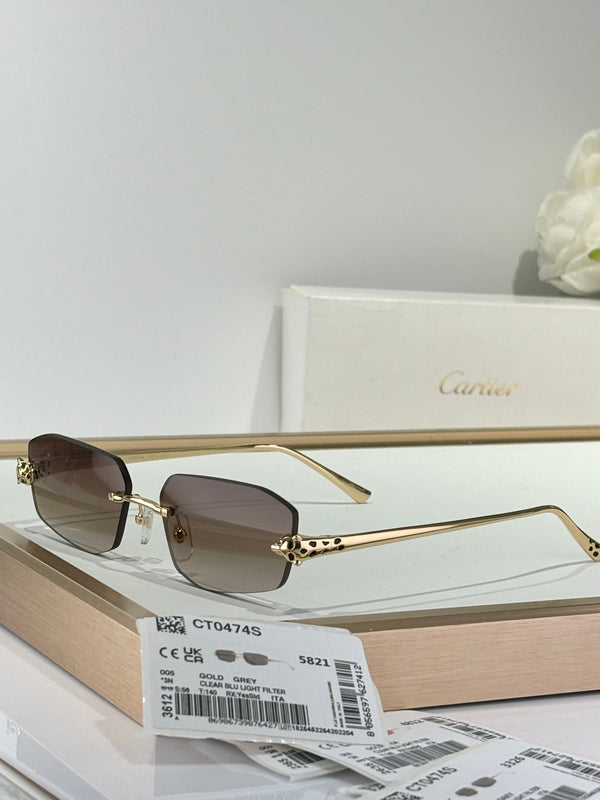 PANTHÈRE RECTANGULAR FRAME SUNGLASSES 558497 IN METAL