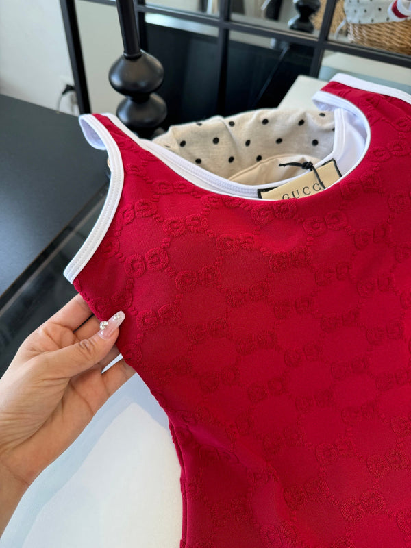 Gucci 26s One-Piece Red Cotton 184233