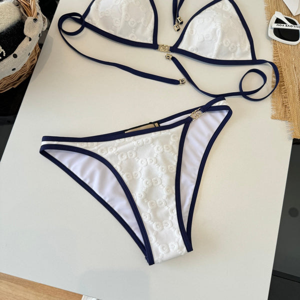 Gucci 26s Swimsuit White Colorful Cotton