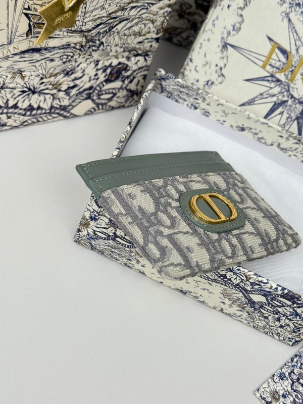 CD 30 Montaigne Freesia Card Holder 10cm Grayish Jacquard