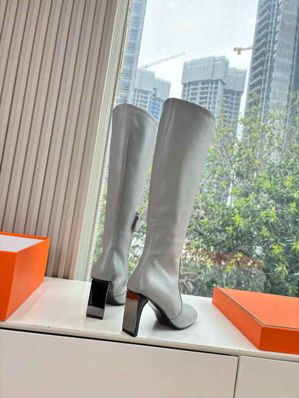 HM Lisa Long Boot 55mm Grey Cowhide 548772