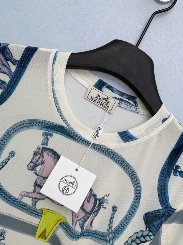 HM 26s T-Shirt Blue Colorful Mesh 367050