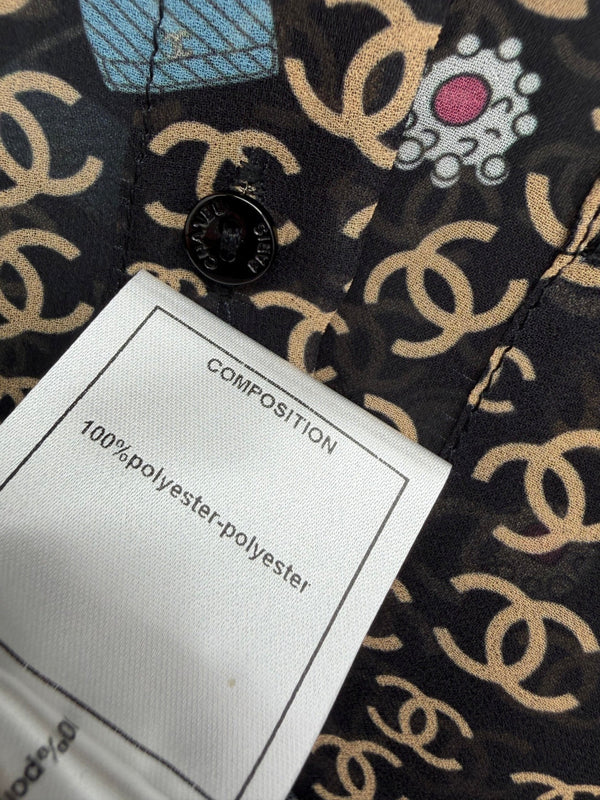 CC 26s Print Long-Sleeve Shirt Black Polyester 367043
