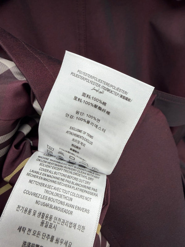 BRR Short Tropical Gabardine Foxfield Trench Coat Vineyard Red Cotton Polyester