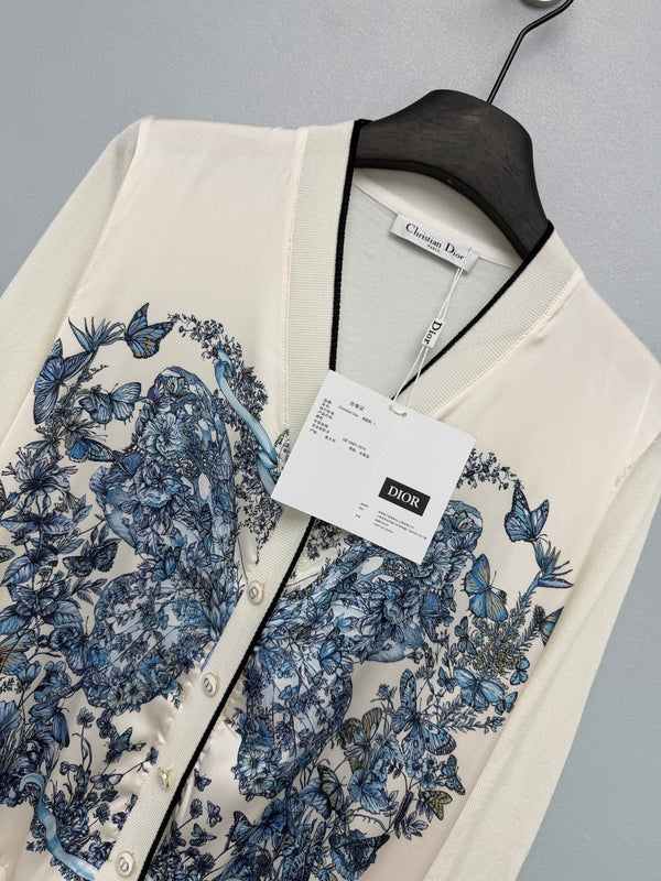 CD 26s Butterfly Floral Patchwork Cardigan Polyester 425176