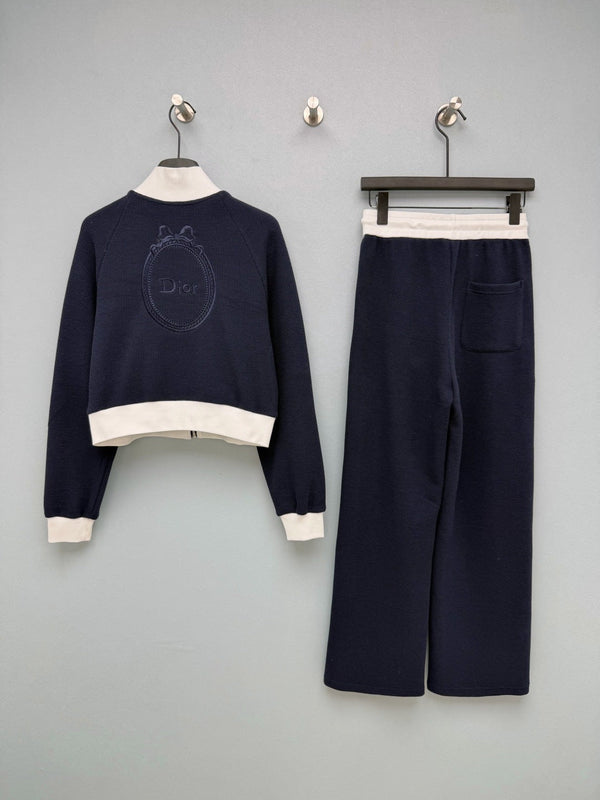 CD 26S Navy Contrast Knit Tracksuit Set 428313
