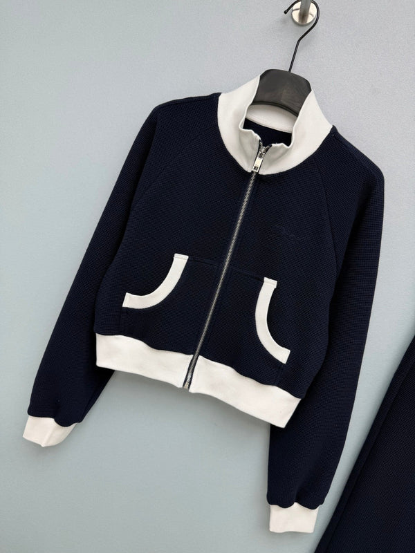 CD 26S Navy Contrast Knit Tracksuit Set 428313