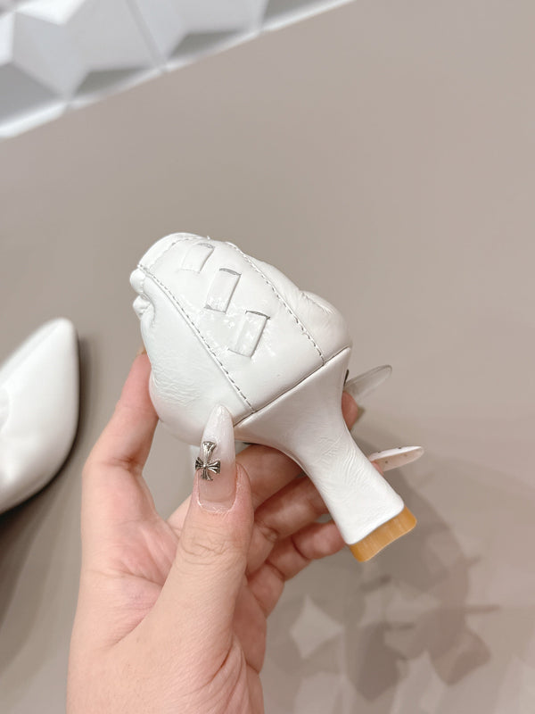 BV Sofia Pump 4cm White Sheepskin 613302