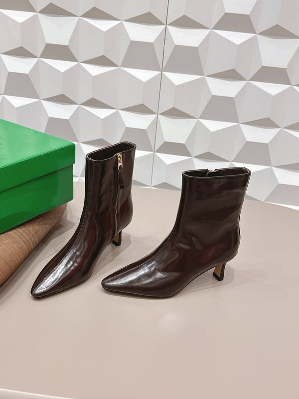 BV Sofia Ankle Boot 7cm Brown Mix Red Lambskin 613290