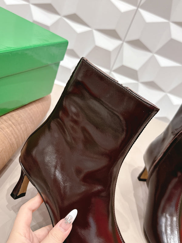 BV Sofia Ankle Boot 7cm Brown Mix Red Lambskin 613290