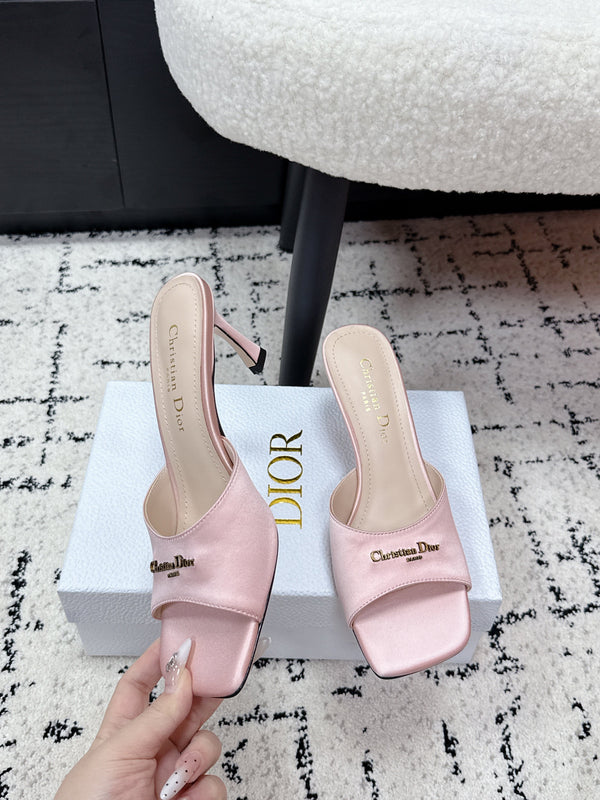 CD Square-Toed Sandal Pink Satin 617522