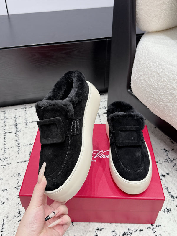 RV 26s Viv' Up Mules 4cm Black Suede 120989