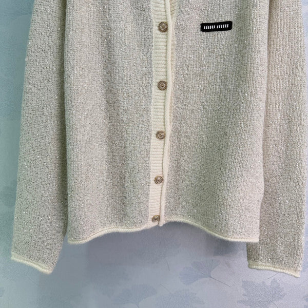Miu 26s Knit Cardigan Wool Silk 345191