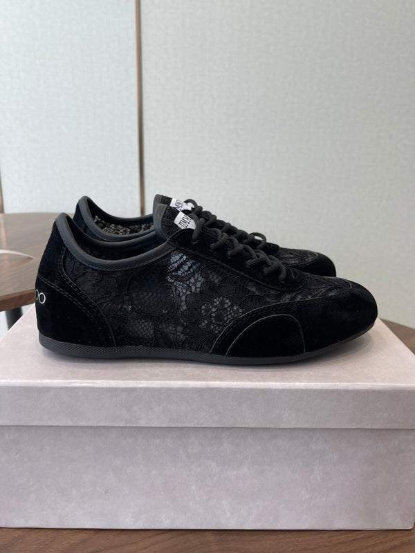 Jimmy Choo Sunny F Sneaker Black Lace Leather
