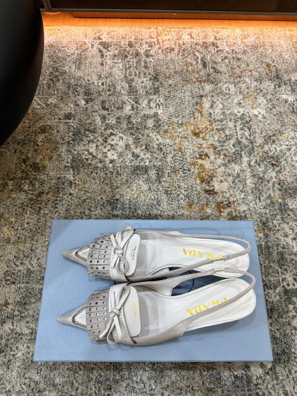 Pra 26s Slingback 6cm White Cowhide 804085