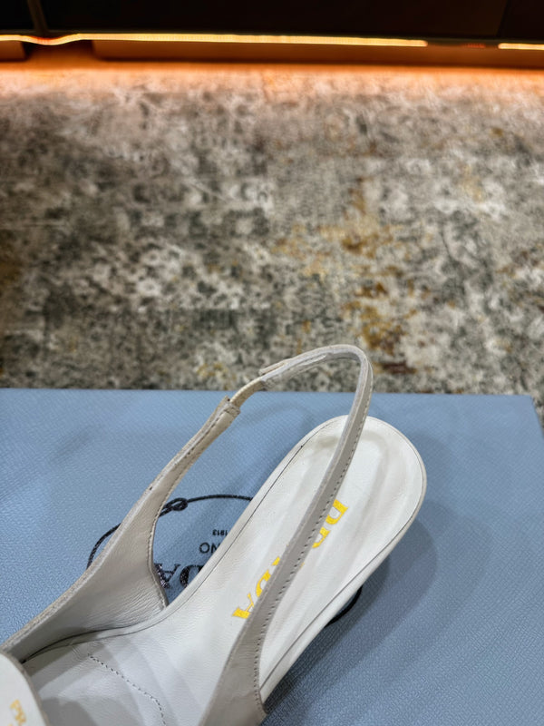 Pra 26s Slingback 6cm White Cowhide 804085