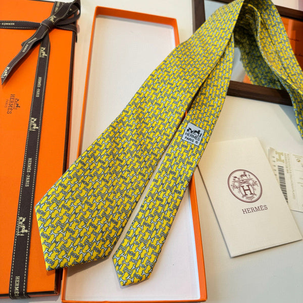 HM Boucles En Vrac Tie Yellow Twill Silk 210012