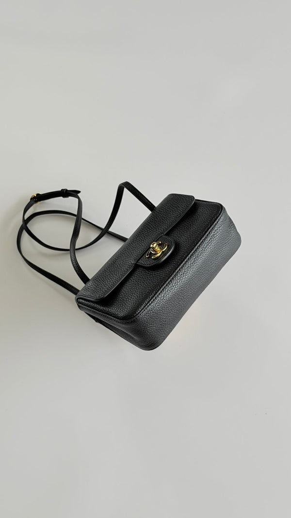 CC 26s Mini Bowling Ball Bag 21cm Black Calfskin