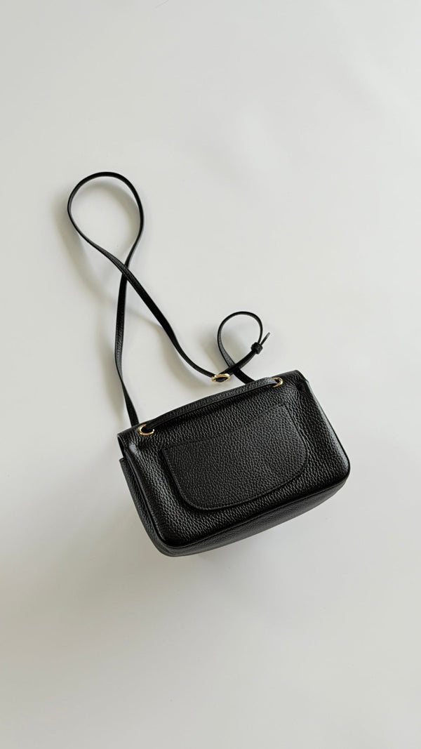 CC 26s Flap Bag Mini 20cm Black Cowhide