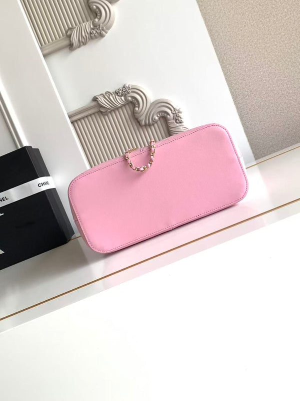 CC 2026 Basket Hobo Bag 35cm Pink Calfskin