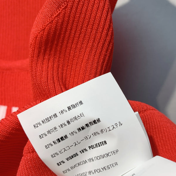 Miu SS26 Cropped Logo-knit Tank Top Orange Viscose Polyester 350948