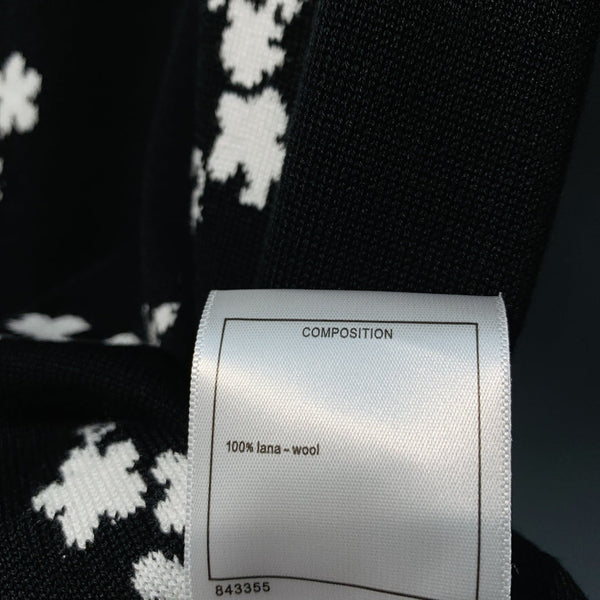 CC SS26 Flower Jacquard Knit Top Black Wool 350907