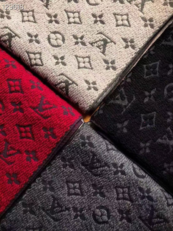 LV Scarf 180cm Red Black Cashmere 973413