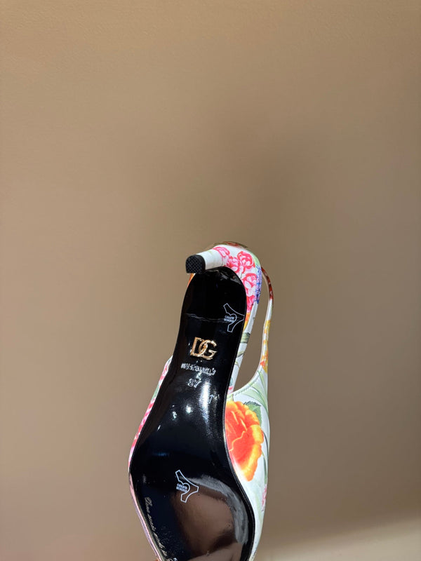 DC Slingback Pumps 65mm Papaveri Fdo Bco Nat Genuine And Sheepskin 379288