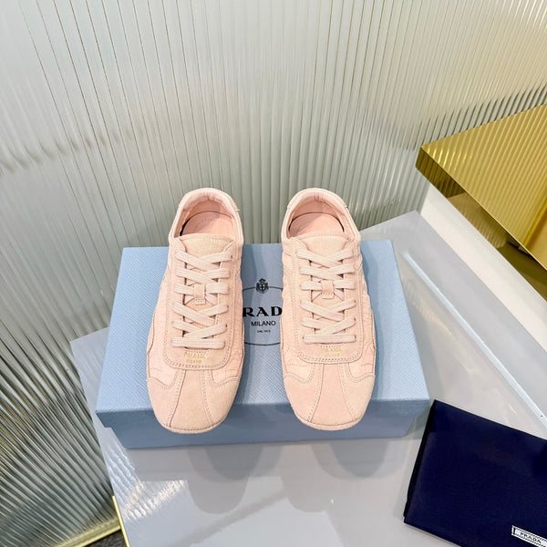 Prada Montecarlo Sneakers Light Pink Re Nylon Suede 715031